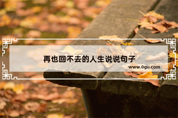 再也回不去的人生说说句子