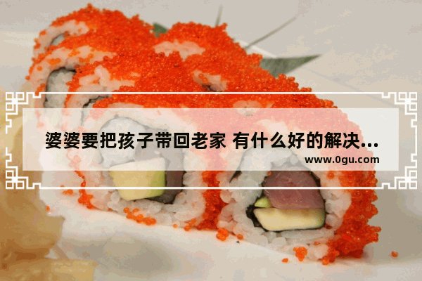 婆婆要把孩子带回老家 有什么好的解决方法吗