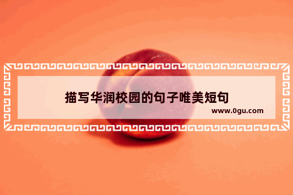 描写华润校园的句子唯美短句
