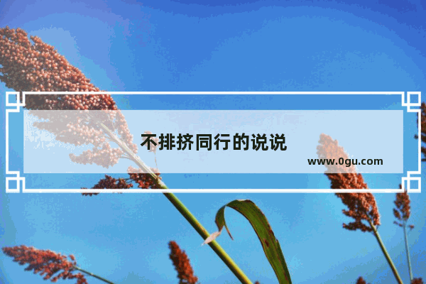 不排挤同行的说说
