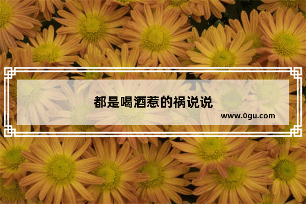 都是喝酒惹的祸说说