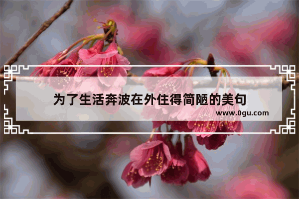 为了生活奔波在外住得简陋的美句