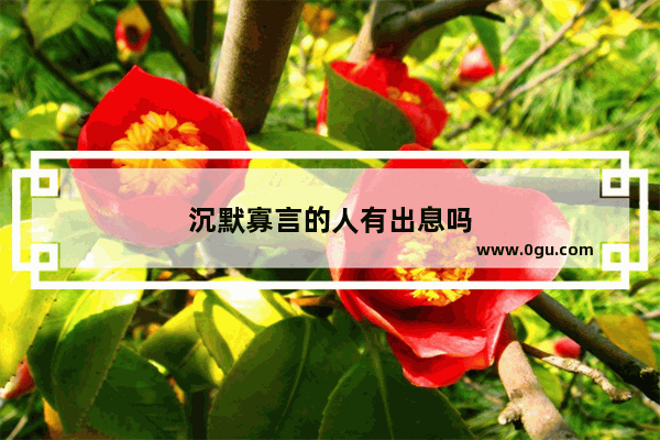 沉默寡言的人有出息吗