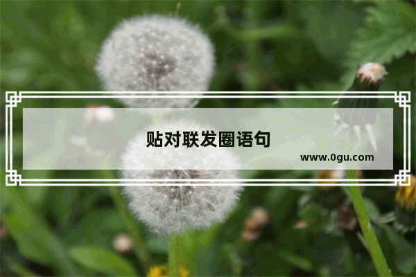 贴对联发圈语句