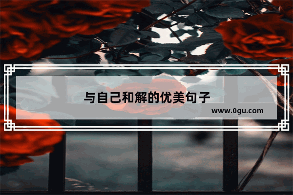 与自己和解的优美句子