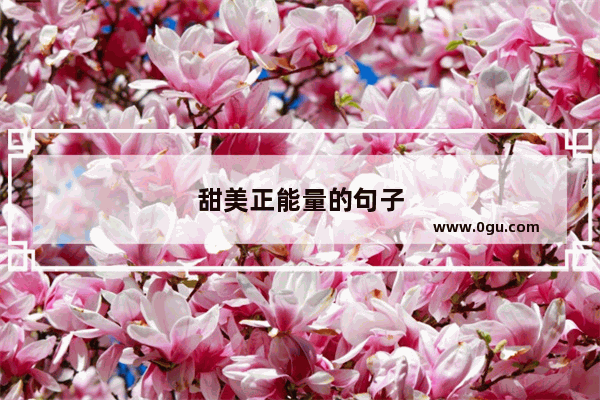甜美正能量的句子