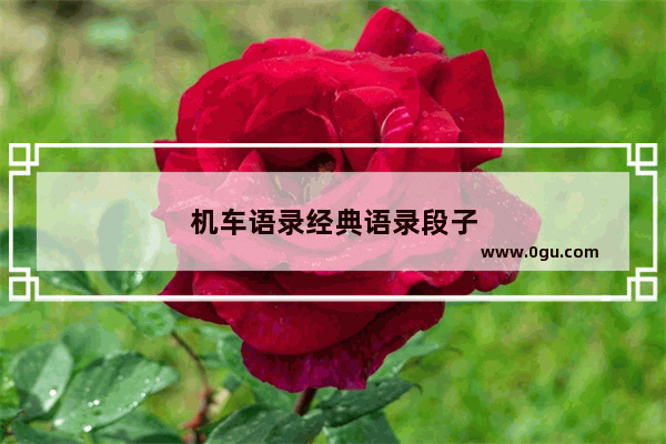 机车语录经典语录段子