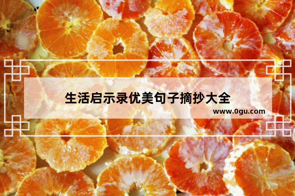 生活启示录优美句子摘抄大全