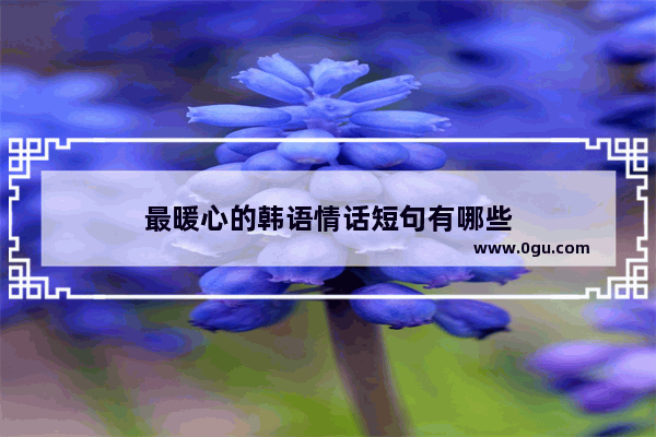 最暖心的韩语情话短句有哪些