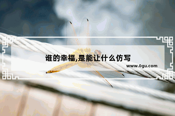 谁的幸福,是能让什么仿写
