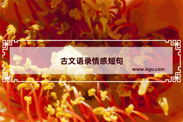 古文语录情感短句