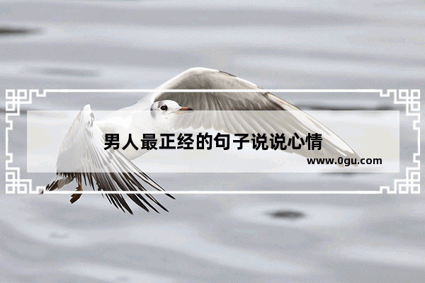男人最正经的句子说说心情