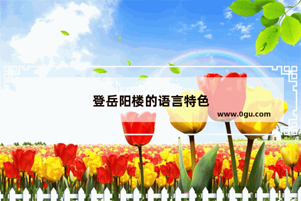 登岳阳楼的语言特色