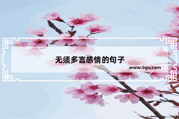 无须多言感情的句子