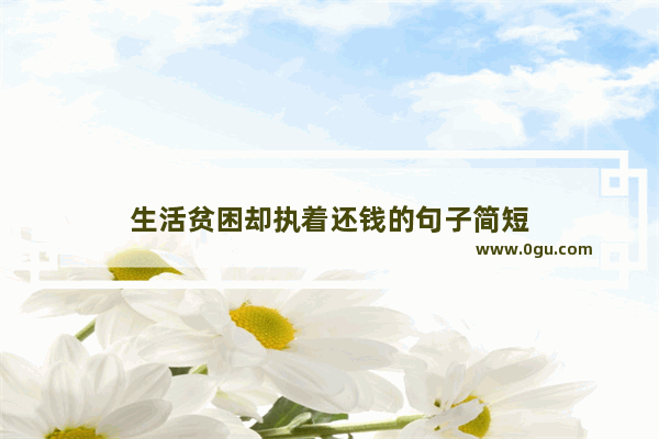 生活贫困却执着还钱的句子简短
