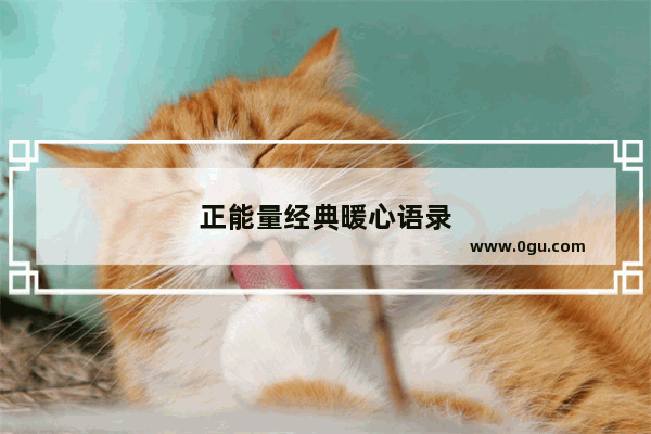 正能量经典暖心语录