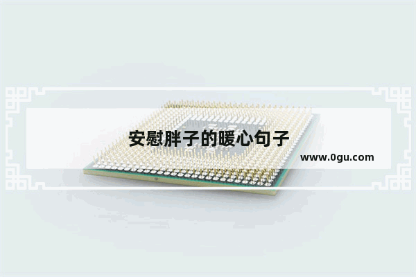 安慰胖子的暖心句子
