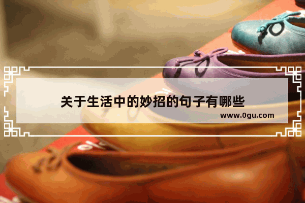 关于生活中的妙招的句子有哪些