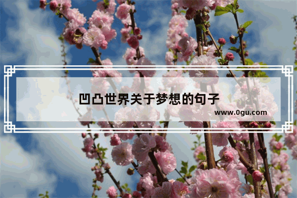 凹凸世界关于梦想的句子