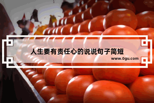 人生要有责任心的说说句子简短