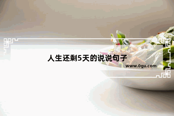 人生还剩5天的说说句子