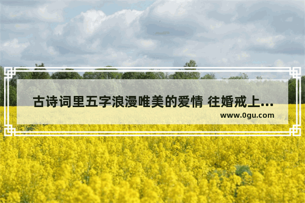 古诗词里五字浪漫唯美的爱情 往婚戒上刻的