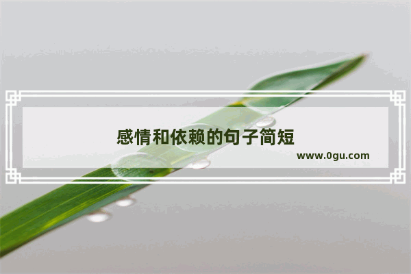 感情和依赖的句子简短