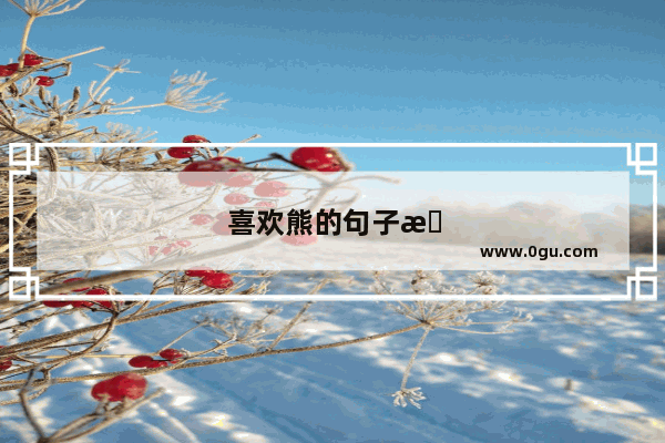 喜欢熊的句子怎么写