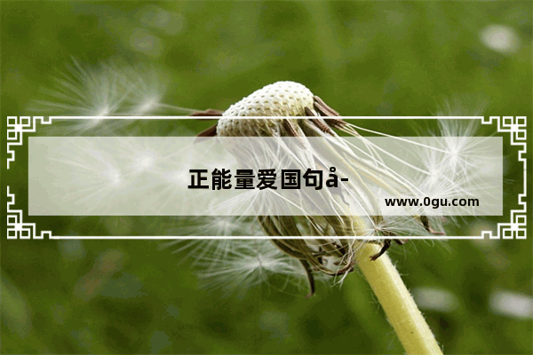 正能量爱国句子简短精辟