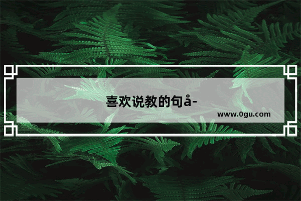 喜欢说教的句子