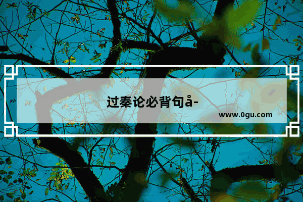 过秦论必背句子