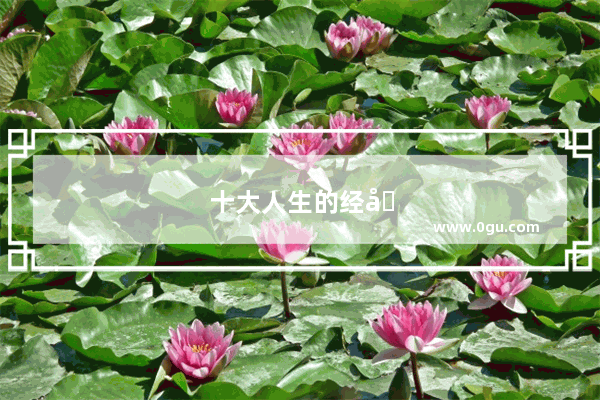 十大人生的经典句子英文版