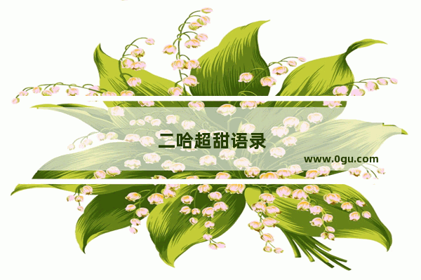 二哈超甜语录