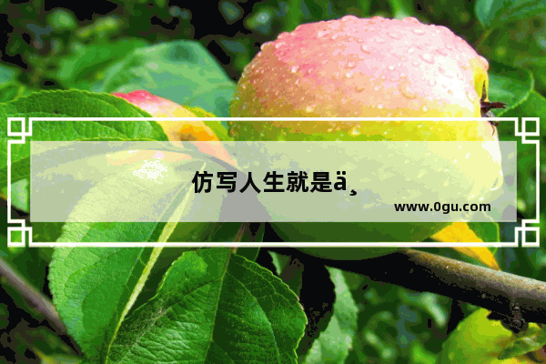 仿写人生就是一场修行