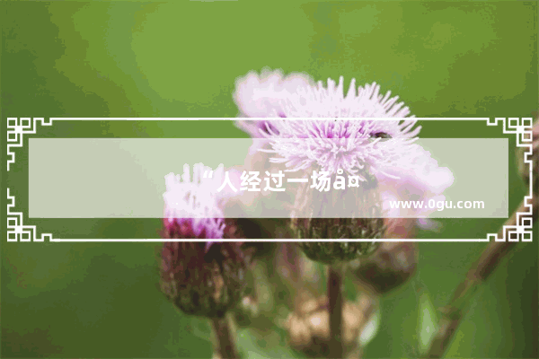 “人经过一场大灾大难之后 所有的事情都看开了”。对于这句话 你怎么看