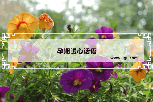 孕期暖心话语