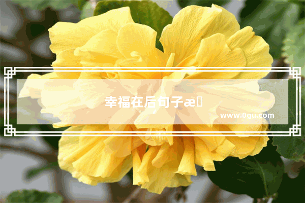 幸福在后句子摘抄大全简短