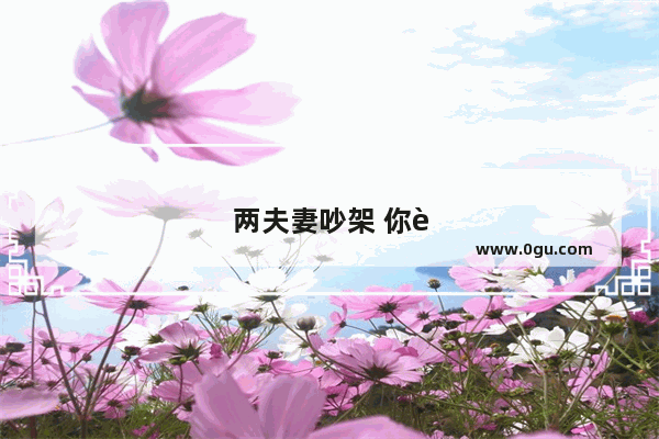两夫妻吵架 你说的最后悔的话是什么