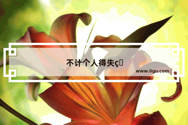 不计个人得失的诗句