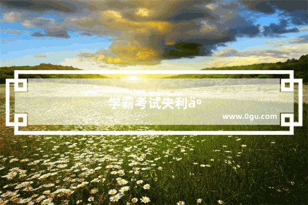 学霸考试失利了怎么安慰