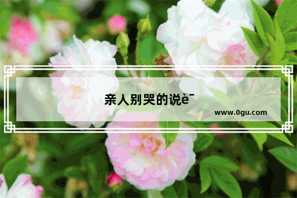 亲人别哭的说说