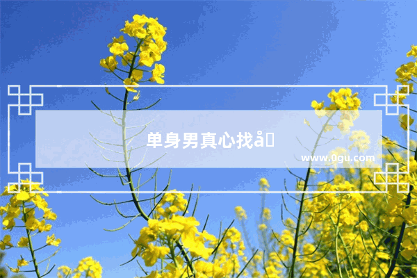 单身男真心找另一半的说说