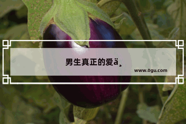 男生真正的爱一个女生是什么样子的