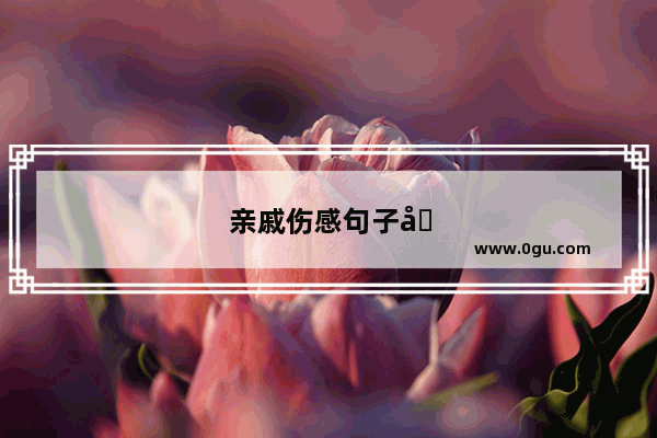 亲戚伤感句子句句扎心