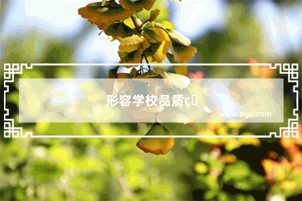 形容学校品质的句子唯美短句