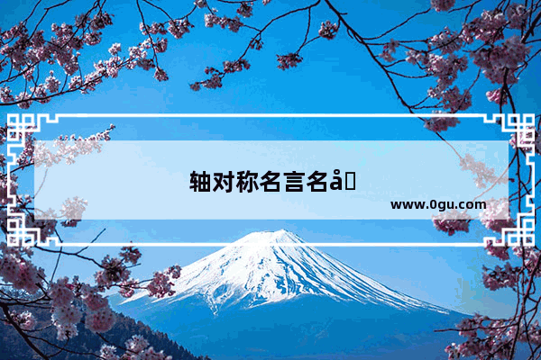 轴对称名言名句