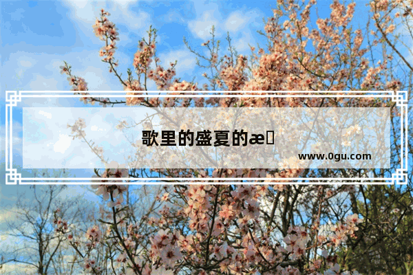 歌里的盛夏的果实的句子说说心情