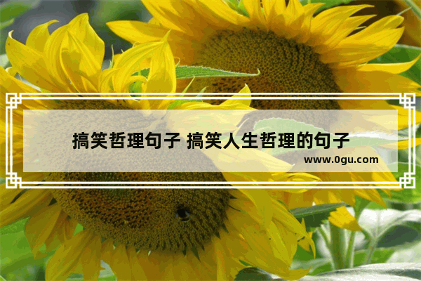 搞笑哲理句子 搞笑人生哲理的句子