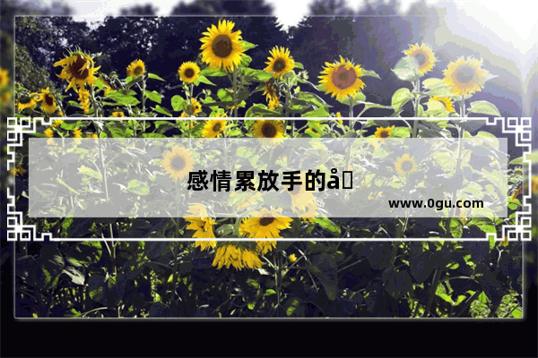 感情累放手的句子