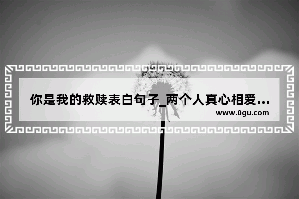 你是我的救赎表白句子_两个人真心相爱会给对方说祝福的话吗